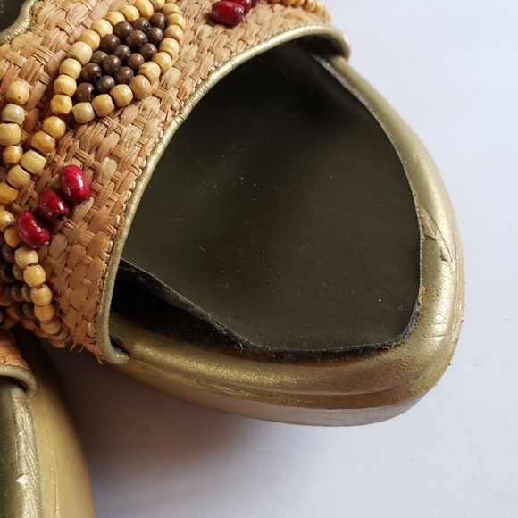 Nine West platform slide sandals wood and beads size 7 - Picture 5 of 9